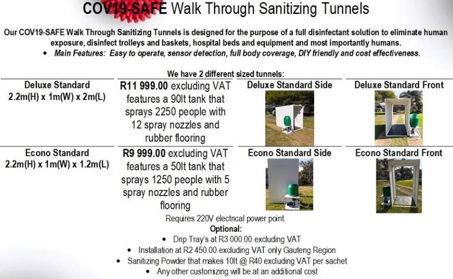 Walk Through Sanitising Tunnels